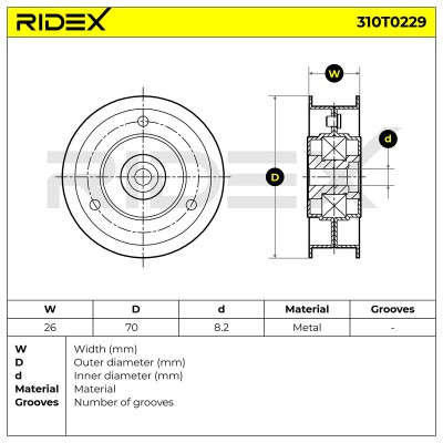 Belt Tensioner V-Ribbed Belt RIDEX 310T0229 310T0229 - photo 6