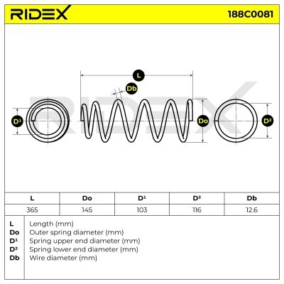 Suspension Spring RIDEX 188C0081 188C0081 - photo 3