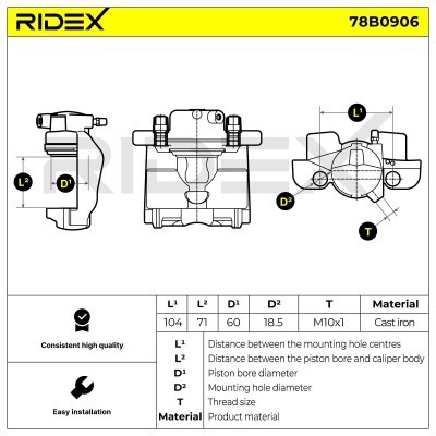 Brake Caliper RIDEX 78B0906 78B0906 - photo 5