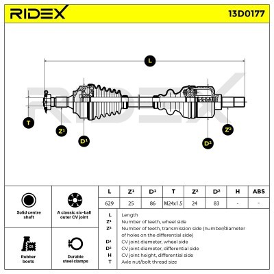 Drive Shaft RIDEX 13D0177 13D0177 - photo 5