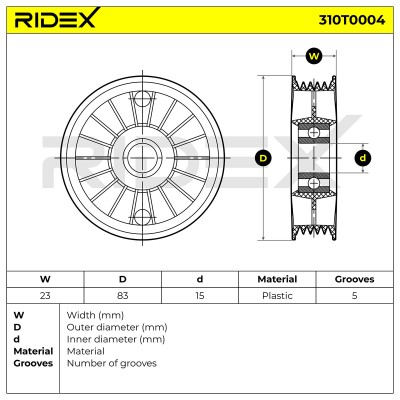 Belt Tensioner V-Ribbed Belt RIDEX 310T0004 310T0004 - photo 6