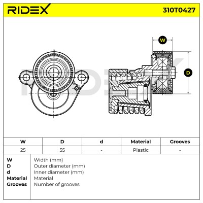 Belt Tensioner V-Ribbed Belt RIDEX 310T0427 310T0427 - photo 6