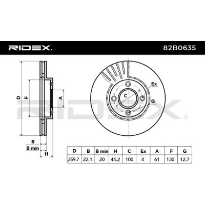Brake Disc RIDEX 82B0635 82B0635 - photo 6