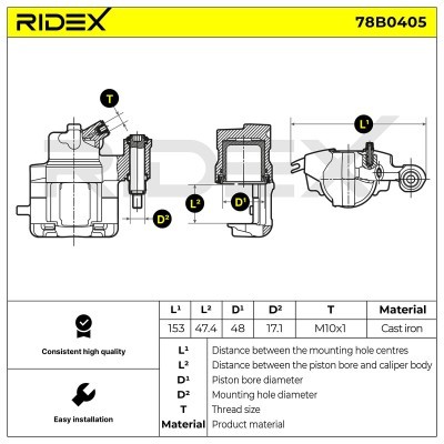 Brake Caliper RIDEX 78B0405 78B0405 - photo 5
