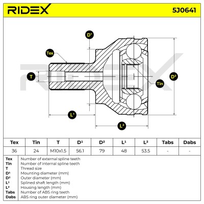 Joint Kit, Drive Shaft RIDEX 5J0641 5J0641 - photo 5