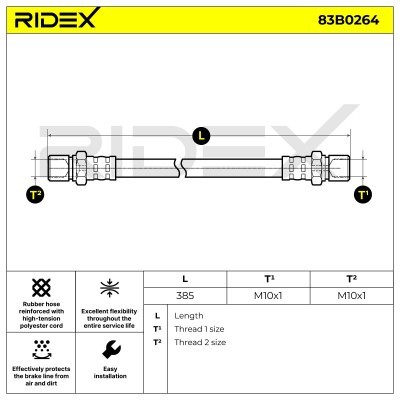 Brake Hose RIDEX 83B0264 83B0264 - photo 6