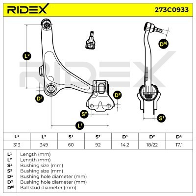Control Arm RIDEX 273C0933 273C0933 - photo 5