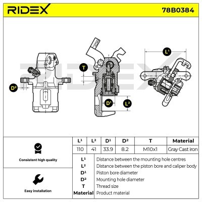 Brake Caliper RIDEX 78B0384 78B0384 - photo 5