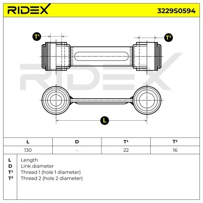 Stabilizer Link RIDEX 3229S0594 3229S0594 - photo 5