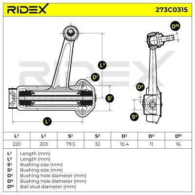Control Arm RIDEX 273C0315 273C0315 - photo 6