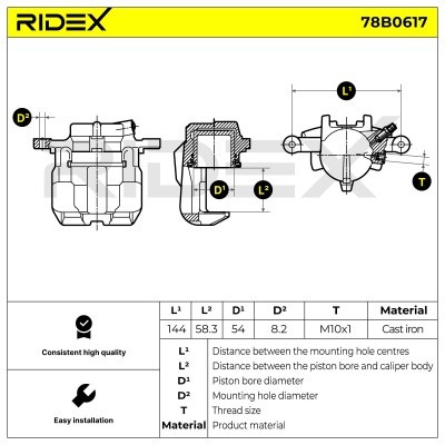 Brake Caliper RIDEX 78B0617 78B0617 - photo 6