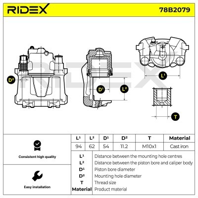 Brake Caliper RIDEX 78B2079 78B2079 - photo 2