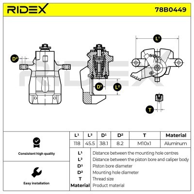 Brake Caliper RIDEX 78B0449 78B0449 - photo 6