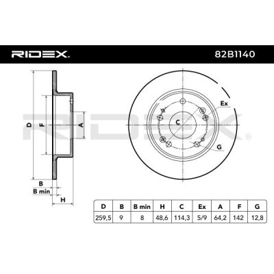 Brake Disc RIDEX 82B1140 82B1140 - photo 3