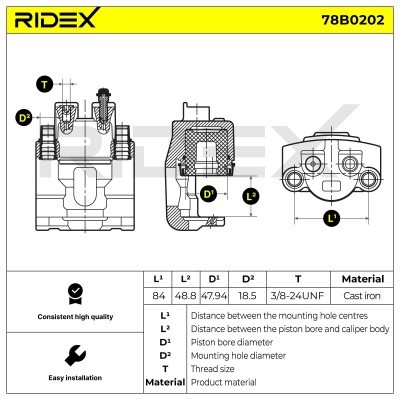 Brake Caliper RIDEX 78B0202 78B0202 - photo 4