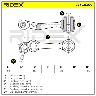 Control Arm RIDEX 273C0309 273C0309 - photo 2