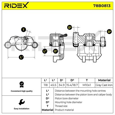 Brake Caliper RIDEX 78B0813 78B0813 - photo 5