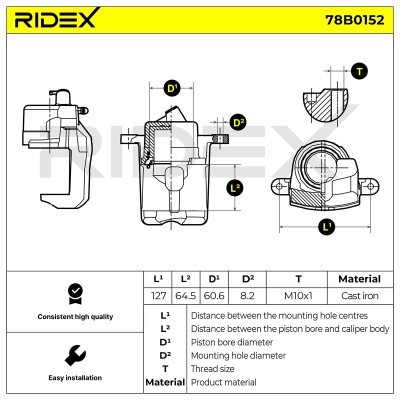 Brake Caliper RIDEX 78B0152 78B0152 - photo 8