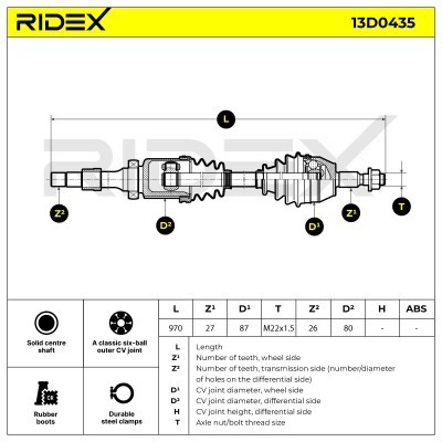 Drive Shaft RIDEX 13D0435 13D0435 - photo 5