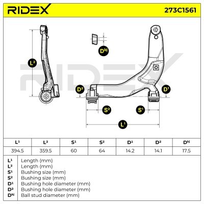 Control Arm RIDEX 273C1561 273C1561 - photo 8