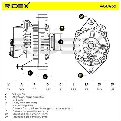 Alternator RIDEX 4G0459 4G0459 - photo 6
