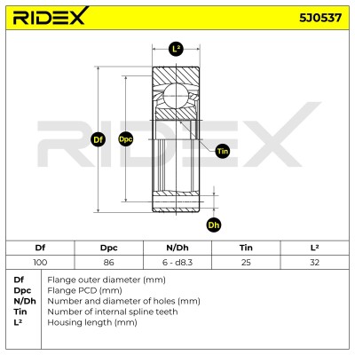 Joint Kit, Drive Shaft RIDEX 5J0537 5J0537 - photo 6