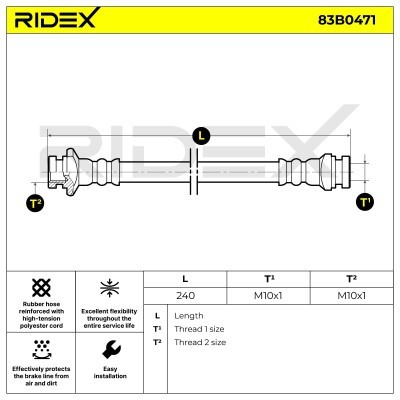 Brake Hose RIDEX 83B0471 83B0471 - photo 4