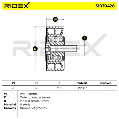 Belt Tensioner V-Ribbed Belt RIDEX 310T0426 310T0426 - photo 6