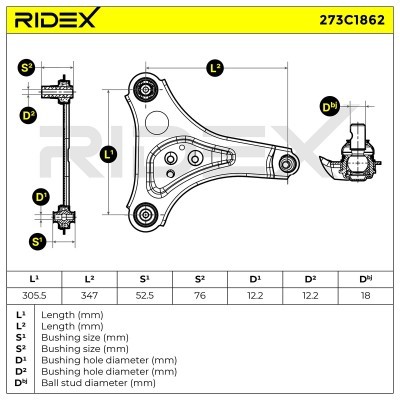 Control Arm RIDEX 273C1862 273C1862 - photo 8