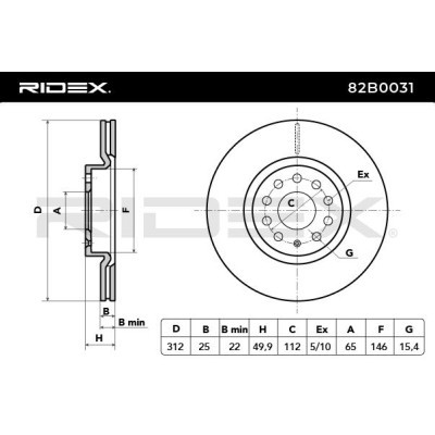 Brake Disc RIDEX 82B0031 82B0031 - photo 7