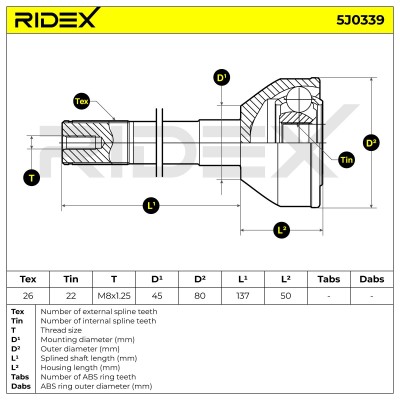 Joint Kit, Drive Shaft RIDEX 5J0339 5J0339 - photo 6