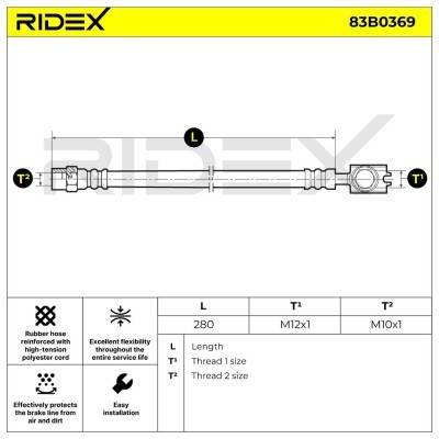 Brake Hose RIDEX 83B0369 83B0369 - photo 3