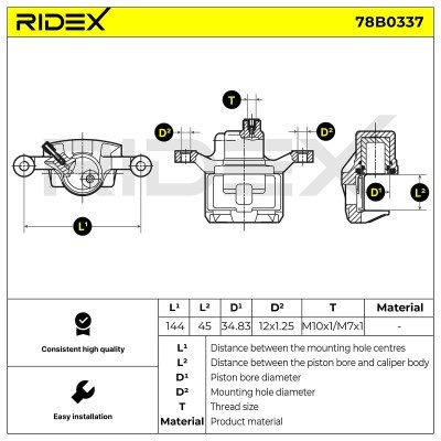 Brake Caliper RIDEX 78B0337 78B0337 - photo 5