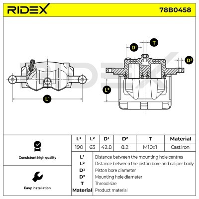 Brake Caliper RIDEX 78B0458 78B0458 - photo 5