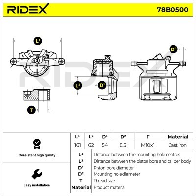 Brake Caliper RIDEX 78B0500 78B0500 - photo 6