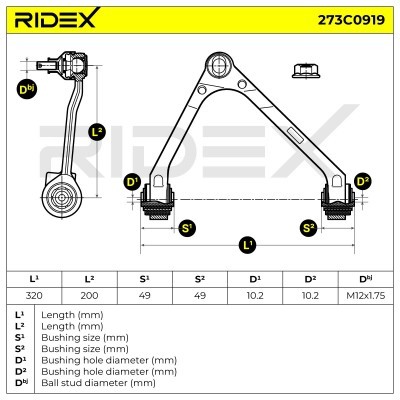 Control Arm RIDEX 273C0919 273C0919 - photo 5