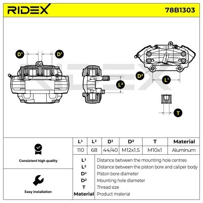Brake Caliper RIDEX 78B1303 78B1303 - photo 7