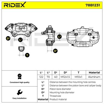 Brake Caliper RIDEX 78B1231 78B1231 - photo 6