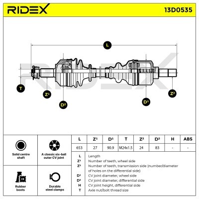 Drive Shaft RIDEX 13D0535 13D0535 - photo 6
