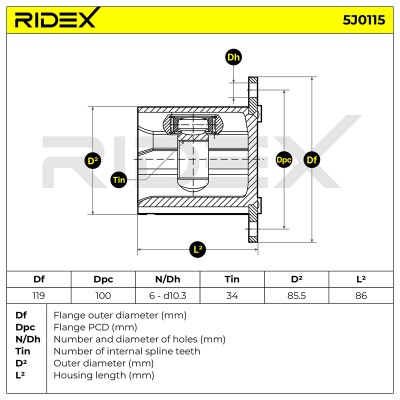 Joint Kit, Drive Shaft RIDEX 5J0115 5J0115 - photo 8