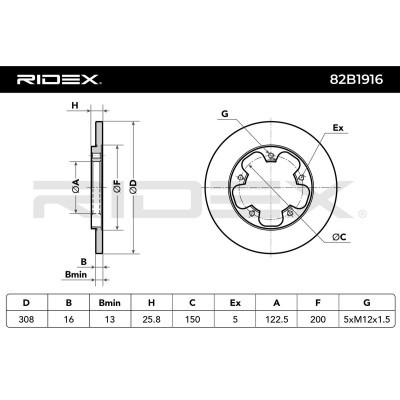 Brake Disc RIDEX 82B1916 82B1916 - photo 6