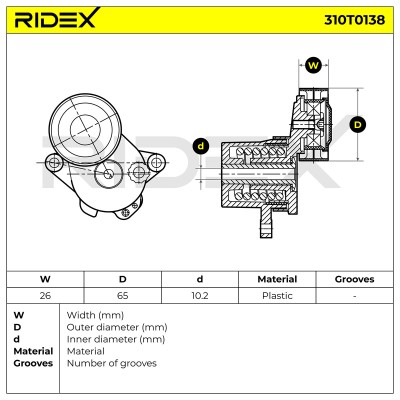 Belt Tensioner V-Ribbed Belt RIDEX 310T0138 310T0138 - photo 6