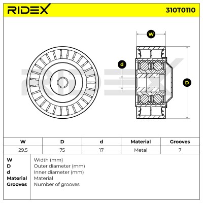 Belt Tensioner V-Ribbed Belt RIDEX 310T0110 310T0110 - photo 6