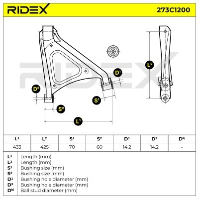 Control Arm RIDEX 273C1200 273C1200 - photo 6