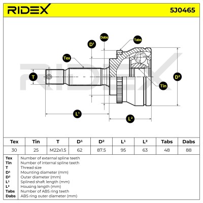 Joint Kit, Drive Shaft RIDEX 5J0467 5J0467 - photo 7