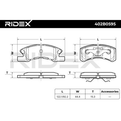 Brake Pads Set RIDEX 402B0595 402B0595 - photo 8