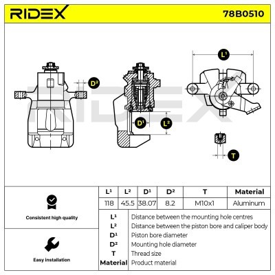 Brake Caliper RIDEX 78B0510 78B0510 - photo 5