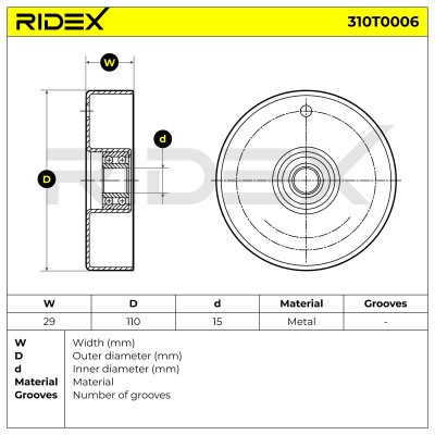 Belt Tensioner V-Ribbed Belt RIDEX 310T0006 310T0006 - photo 6