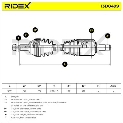 Drive Shaft RIDEX 13D0499 13D0499 - photo 7