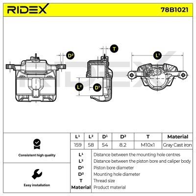 Brake Caliper RIDEX 78B1021 78B1021 - photo 5